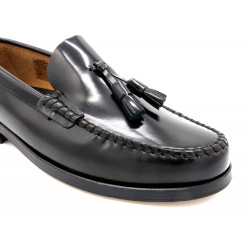 Tassel Loafer black Leather Men's Dress Shoes Goodyear welted Leather Sole Latino Marttely 805
