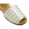 Women's Avarcas Sandals Leather Flat Summer Shoes, gold striped 403 - Avarca Menorquina - Made in Spain