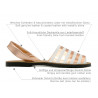 Women's Sandals Leather Avarca Menorquina Flat Shoes, rose-gold striped 403 - Avarca - Made in Spain