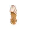 Avarca Damen Sandalen Leder Abarca Menorca Sommer Schuhe gestreift weiß rosa gold - SALE