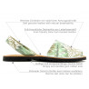 Women's Flat Sandals Leather Avarcas Summer Shoes light green leaves - Avarca Menorquina - Made in Spain