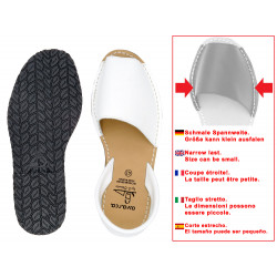 Herren Sandalen weiß Leder Avarcas Menorca Sandaletten offen flach - AVARCA Made In Spain
