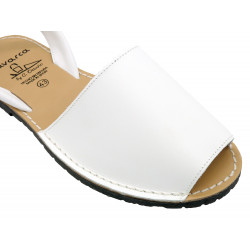 Herren Sandalen weiß Leder Avarcas Menorca Sandaletten offen flach - AVARCA Made In Spain