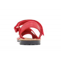 Avarca Girl's Boy's Sandals red Leather Kid's Summer Shoes Abarca Menorquina MADE IN SPAIN