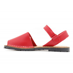 Boy's Flat Sandals red Leather Avarcas Velcro Menorca Toddler Kid’s Shoes – Avarca Menorquina Made In Spain