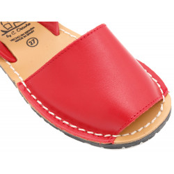 Boy's Flat Sandals red Leather Avarcas Velcro Menorca Toddler Kid’s Shoes – Avarca Menorquina Made In Spain