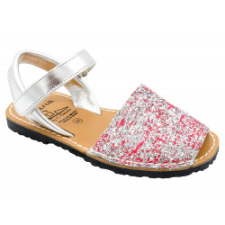 Girl's Avarcas Glitter Sandals Summer Shoes flat open, pink sequins