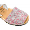 Mädchen Glitzer Sandalen Leder Riemchen Avarcas rosa Menorca Kinder Schuhe Sandalette Pailletten - Made In Spain
