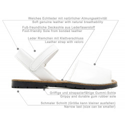 weiße Mädchen Sandalen Avarcas Kinderschuhe Klettverschluss Sandaletten flach schön bequem