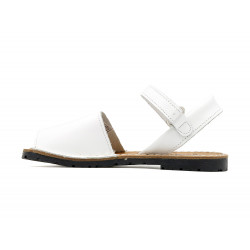 Girl's Boy's Flat Sandals white Leather Avarcas Velcro Menorca Toddler Kid’s Shoes – Avarca Menorquina Made In Spain