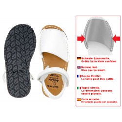 Girl's Boy's Flat Sandals white Leather Avarcas Velcro Menorca Toddler Kid’s Shoes – Avarca Menorquina Made In Spain