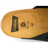 Herren Pantoletten Leder Hausschuhe Sandalen schwarz Echtleder Fußbett Korksohle - Made In Spain