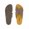 Casual Men's Mules brown Nubuck Sandals with Leather Footbed Cork Sole Morxiva 8015 Spain