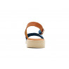 Damen Keilsandaletten blau Leder Sandalen mit Keilabsatz Echtleder Sandaletten mit Fersenriemchen BluSandal 1115