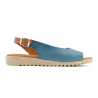 Damen Keilsandaletten blau Leder Sandalen mit Keilabsatz Echtleder Sandaletten mit Fersenriemchen BluSandal 1115