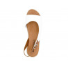 Damen Leder Sandalen weiß Sommerschuhe Echtleder Decksohle Keilabsatz sandaletten leicht offen bequem reduziert sale