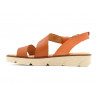 Damen Sandalen Leder braun Keilabsatz Sandaletten Echtleder Riemchen Keilsandalen