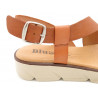 Women's Wedge Sandals brown Leather Summer Shoes with Gel padded Leather Insole
