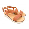 Women's Wedge Sandals brown Leather Summer Shoes with softly padded Leather Insole - Made In Spain