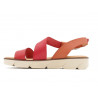 Genuine Leather Women's Wedge Sandals Strap Summer Shoes with soft-padded Leather Insole, red - BluSandal - Made In Spain