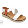 Women's Wedge Sandals white Leather Summer Shoes with Gel padded Leather Insole - Made In Spain