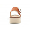Damen Sandalen Leder Keilsandalen weiß Riemchen Sandaletten mit Keilabsatz