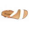 Damen Leder Sandalen weiß Keilabsatz Riemchen Sandaletten mit Echtleder Fußbett - Made In Spain