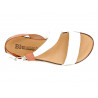 Damen Sandalen Leder Keilsandalen weiß Riemchen Sandaletten mit Keilabsatz