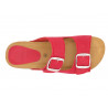 Women's Leather Mules Slippers Sandals Leather Footbed & Cork-Sole red