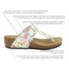 womens ladies wedge sandals leather mules cork-sole leather-footbed white floral flowers