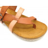 Damen Sandalen braun Leder Riemchen Zehentrenner Sommerschuhe Korksohle Echtleder Fußbett Made In Spain Morxiva