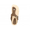 Damen Pantoletten braun Leder Sandalen Fußbett Hausschuhe Kork Schuhe - Made In Spain