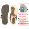 Women's Mules brown Nubuck Flat Sandals Thongs Slippers with Leather Footbed - Made In Spain