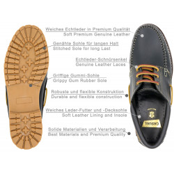deep thread sole men's moccasin deck shoes goodyear welted stitched sole genuine leather black