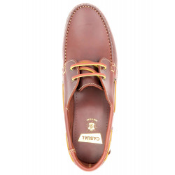 Herren Leder Mokassin cognac braun Bootsschuhe Deckschuhe Topsider Rahmengenäht Casual Spanien günstig reduziert sale