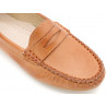Women's Moccasins brown Leather Loafers light Summer Pull-On Shoes MADE IN SPAIN