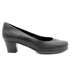 Damen Pumps Leder schwarz Flugbegleiter Schuhe Komfort Absatz Blockabsatz Echtleder Pumps Desireé 1050 Spanien