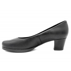 Damen Pumps Leder schwarz Flugbegleiter Schuhe Komfort Absatz Blockabsatz Echtleder Pumps Desireé 1050 Spanien