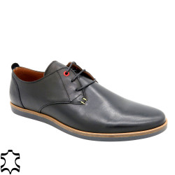 Herren Halbschuhe schwarz Leder Schnürschuhe Komfort Anzug Schuhe - Made In Portugal