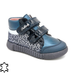 Mädchen Kinder Schuhe blau Leder Stiefel Herbst PABLOSKY Made In Spain