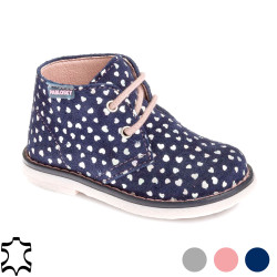 Mädchen Schnürschuhe blau grau rosa Leder Stiefel Kinder Schuhe - PABLOSKY Made In Spain