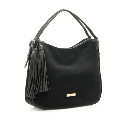 Ladies hobo bag black large handbag with tassels MARIAMARE Sefi 36x18x31 cm