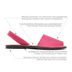 Women's Flat Sandals pink Leather Avarcas Menorca Shoes Abarca - Avarca Menorquina Made In Spain