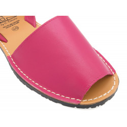 Damen Sandalen Leder Avarcas rosa pink Menorca Sandalette Abarca offen flach - Avarca Menorquina Made In Spain