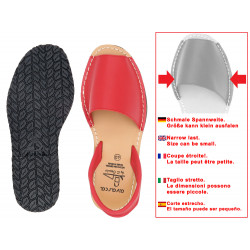 Damen Sandalen Leder Avarcas rot Menorca Sandalette Abarca offen flach - Avarca Menorquina Made In Spain