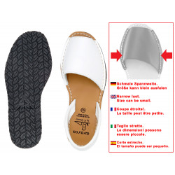 Women's Flat Sandals Leather Avarcas white Menorca Shoes - Avarca Menorquina Made in Spain