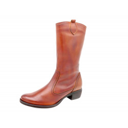 Damen Stiefel braun cognac Leder Damenstiefel Waden-hoch elegant - B.D.A. Made In Spain