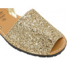 Women's Flat Sandals Avarca Leather Glitter Sequins gold Summer Shoes