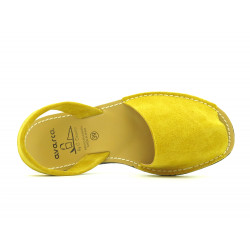 Avarca Damen Leder Sandalen gelb Wildleder Menorca Schuhe Abarca Menorquina - MADE IN SPAIN