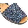 Avarca Women's Flat Sandals Glitter Sequins Leather navy Summer Shoes